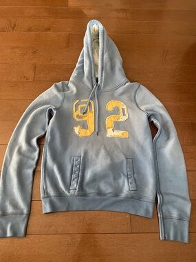 abercrombie kids Light Blue Hoodie with Yellow Appliqué 92
